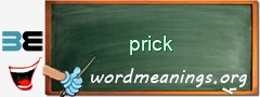 WordMeaning blackboard for prick